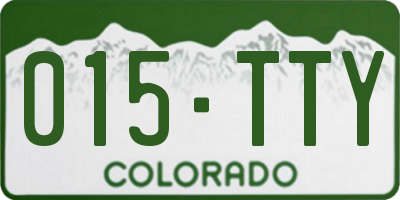 CO license plate 015TTY