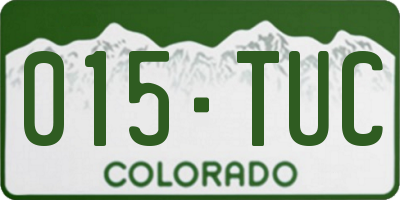 CO license plate 015TUC