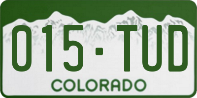 CO license plate 015TUD