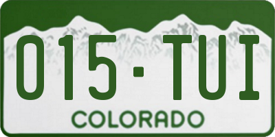 CO license plate 015TUI