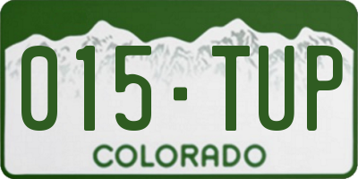 CO license plate 015TUP