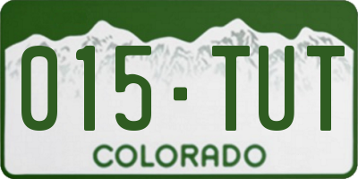 CO license plate 015TUT