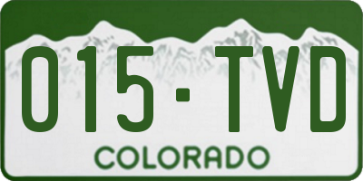 CO license plate 015TVD