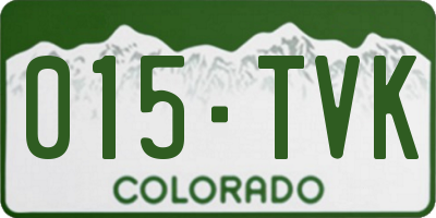 CO license plate 015TVK