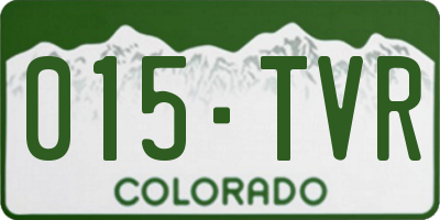 CO license plate 015TVR