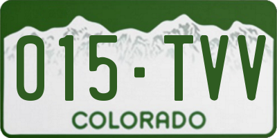 CO license plate 015TVV