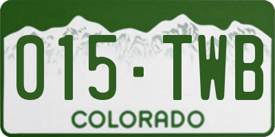 CO license plate 015TWB