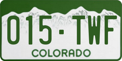 CO license plate 015TWF