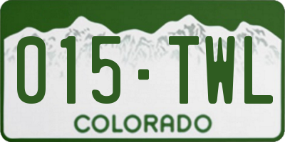 CO license plate 015TWL