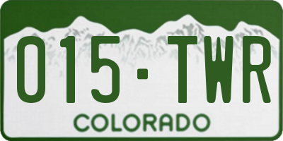 CO license plate 015TWR