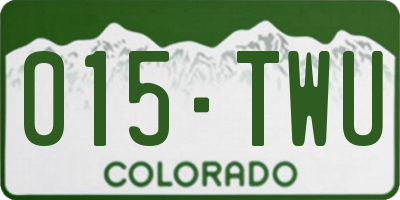 CO license plate 015TWU