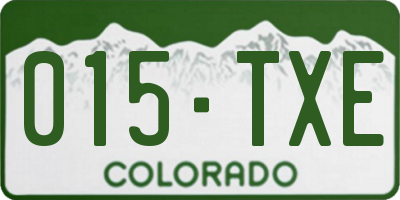 CO license plate 015TXE