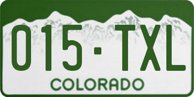 CO license plate 015TXL