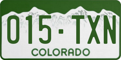 CO license plate 015TXN
