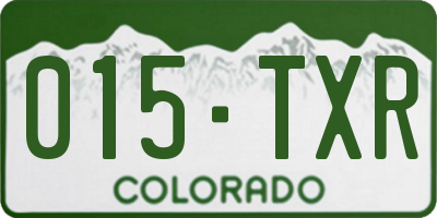 CO license plate 015TXR