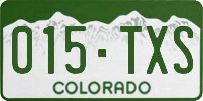 CO license plate 015TXS