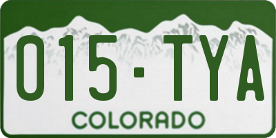 CO license plate 015TYA