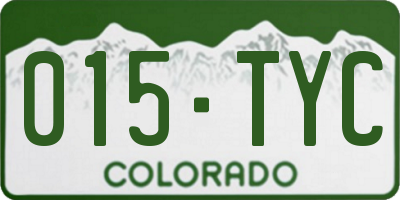 CO license plate 015TYC