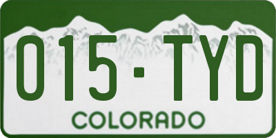 CO license plate 015TYD