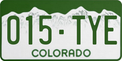 CO license plate 015TYE