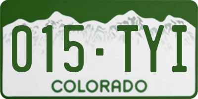 CO license plate 015TYI