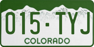 CO license plate 015TYJ