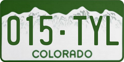 CO license plate 015TYL