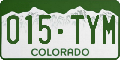 CO license plate 015TYM