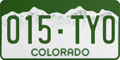 CO license plate 015TYO