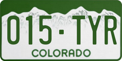 CO license plate 015TYR