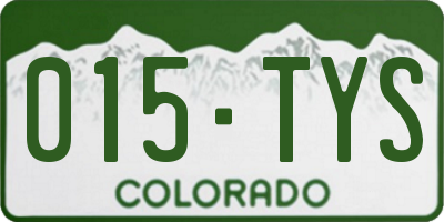 CO license plate 015TYS