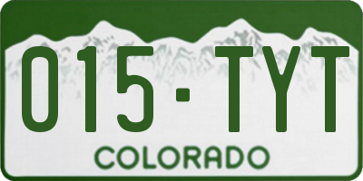 CO license plate 015TYT