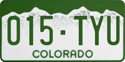CO license plate 015TYU
