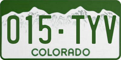 CO license plate 015TYV