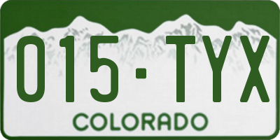 CO license plate 015TYX