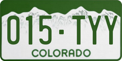 CO license plate 015TYY