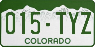 CO license plate 015TYZ