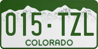 CO license plate 015TZL