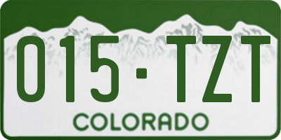 CO license plate 015TZT