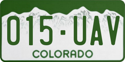 CO license plate 015UAV