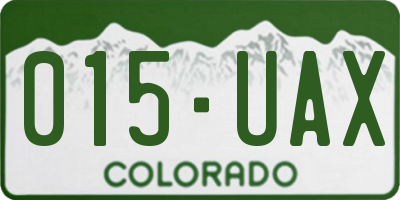 CO license plate 015UAX