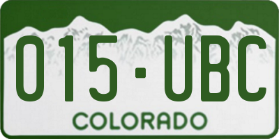 CO license plate 015UBC
