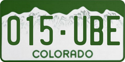 CO license plate 015UBE
