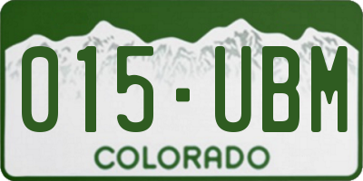 CO license plate 015UBM