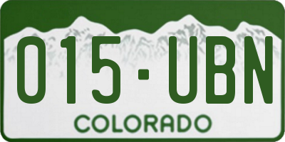 CO license plate 015UBN