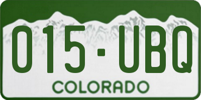 CO license plate 015UBQ