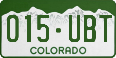 CO license plate 015UBT