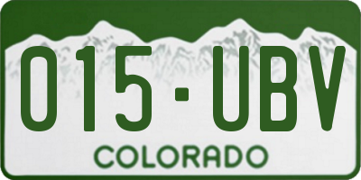 CO license plate 015UBV