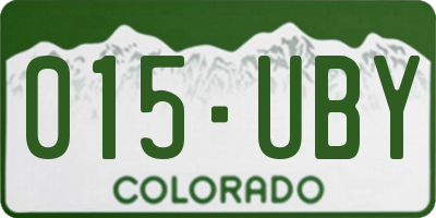 CO license plate 015UBY