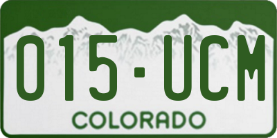CO license plate 015UCM